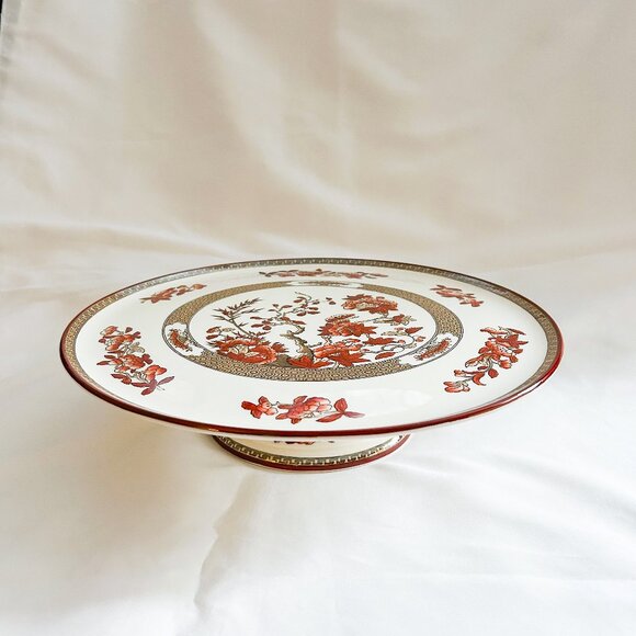 Copeland Spode India Tree Vintage China Cake Stand on Pedestal, Rare - Picture 1 of 7